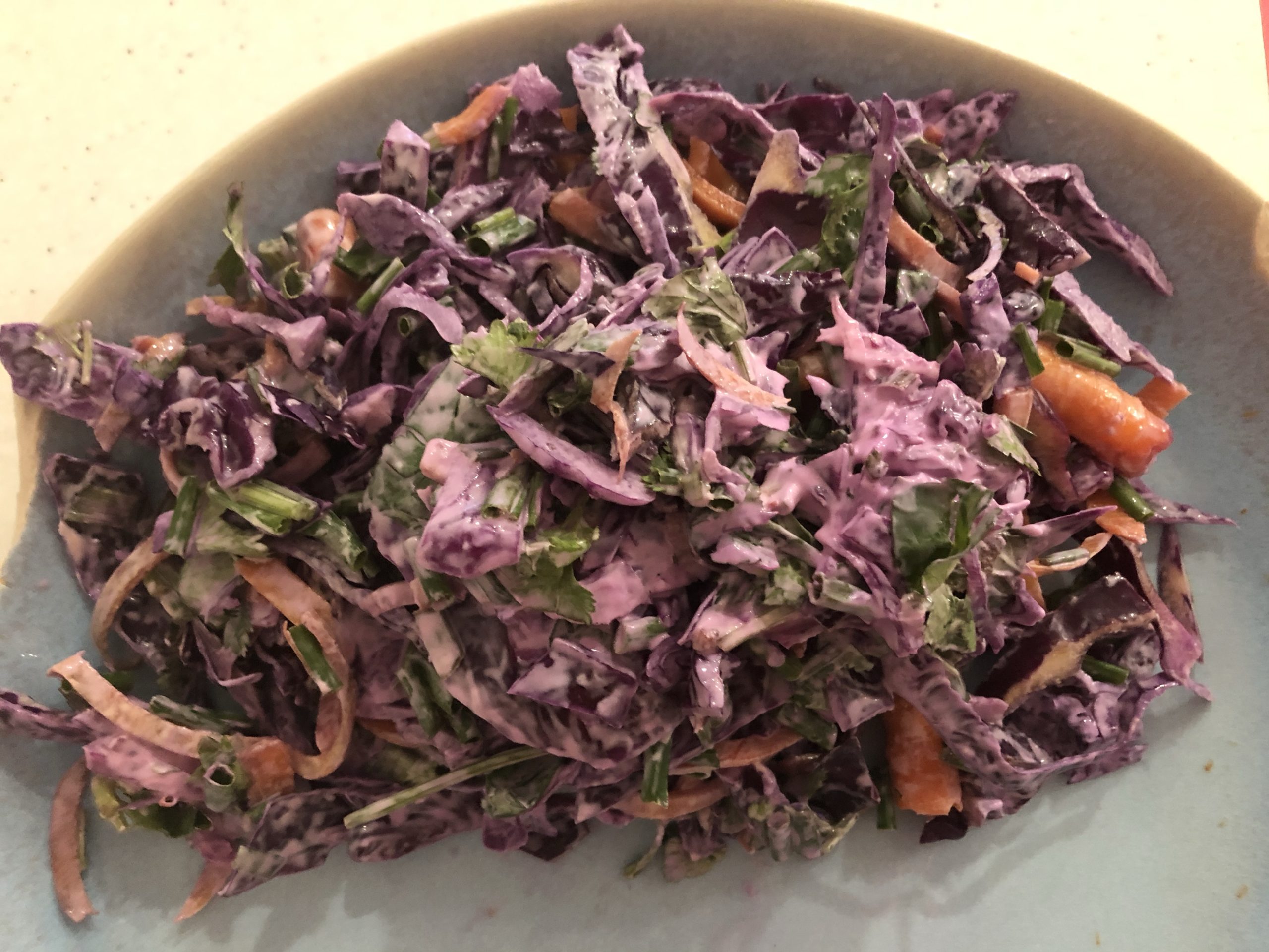 Red Cabbage Slaw With Vegan Dressing